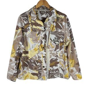 Allison Daley Yellow and Brown Button Up Blouse